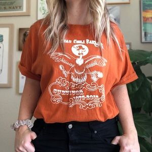 Vintage Tee shirt - Texas Chile Parlor rust orange